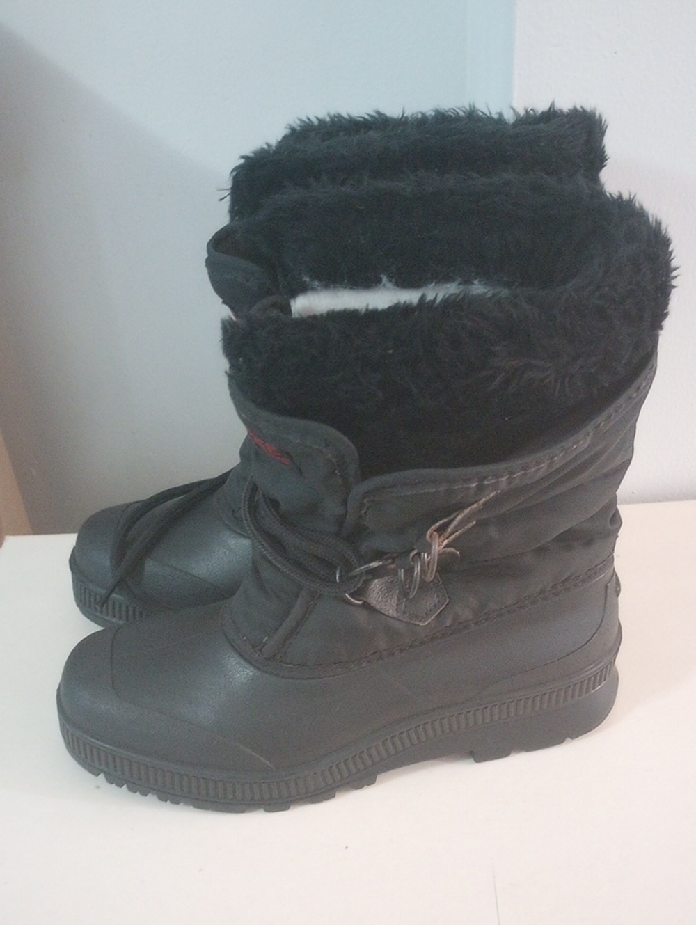 Sorel Kaufman Canada Vintage Black Winter Lace-Up Boots Size 7